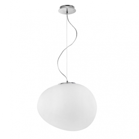 Lustre - Lustra pendul din sticla alba Roder Ø 32/44 cm, inaltime reglabila, 4619601 - Novaluce