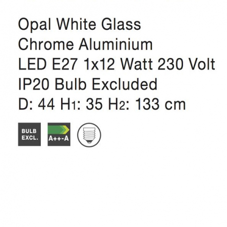 Lustra pendul din sticla alba Roder Ø 32/44 cm, inaltime reglabila, 4619601 - Novaluce [3]