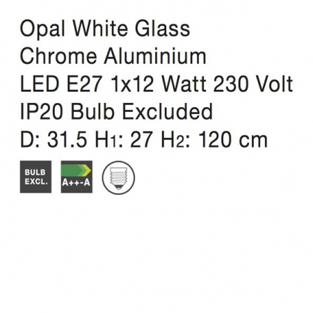 Lustra pendul din sticla alba Roder Ø 32/44 cm, inaltime reglabila, 4619601 - Novaluce [7]