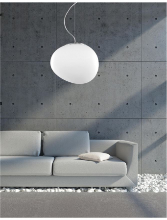 Lustra pendul din sticla alba Roder Ø 32/44 cm, inaltime reglabila, 4619601 - Novaluce [1]