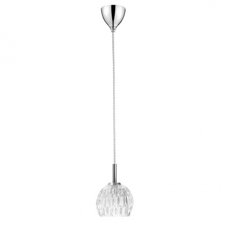 Promotii - Lustra pendul din sticla transparenta Alexis, Ø 12 cm, baza metal cromat, 8540401 - Novaluce