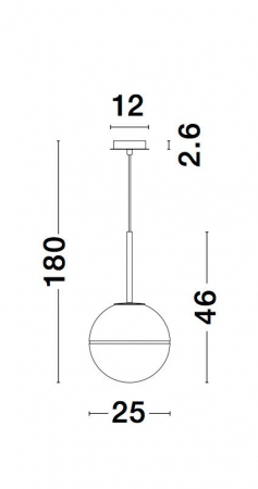 Lustra pendul glob alb cu auriu Ganiza Ø25 cm, sticla opal, E27, 9960612 - Novaluce [5]