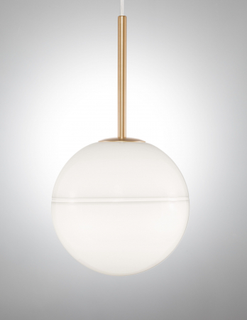 Lustra pendul glob alb cu auriu Ganiza Ø25 cm, sticla opal, E27, 9960612 - Novaluce [3]