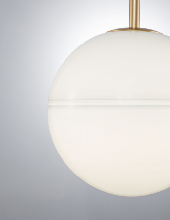 Lustra pendul glob alb cu auriu Ganiza Ø25 cm, sticla opal, E27, 9960612 - Novaluce [1]