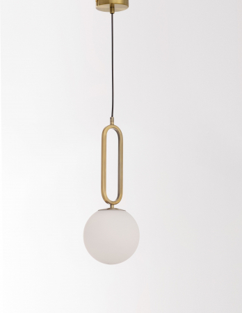 Lustra pendul glob alb cu auriu/negru Junia Ø20/25 cm, design modern, sticla/metal, 9191251 - Novaluce [8]