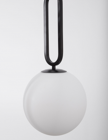 Lustra pendul glob alb cu auriu/negru Junia Ø20/25 cm, design modern, sticla/metal, 9191251 - Novaluce [13]