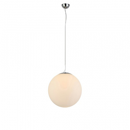 Lustra pendul glob alb sticla Pelayo stil minimalist, diverse dimensiuni, detalii metal crom, AZ 2516 - Azzardo [1]