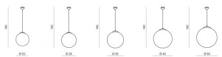 Lustra pendul glob alb sticla Pelayo stil minimalist, diverse dimensiuni, detalii metal crom, AZ 2516 - Azzardo [4]