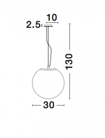 Lustra pendul glob de sticla alba Ebra Ø 30/40/50 cm, inaltime reglabila, 620422 - Novaluce [6]
