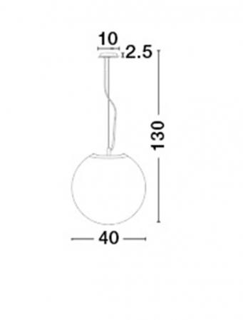 Lustra pendul glob de sticla alba Ebra Ø 30/40/50 cm, inaltime reglabila, 620422 - Novaluce [2]