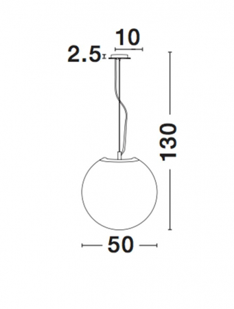 Lustra pendul glob de sticla alba Ebra Ø 30/40/50 cm, inaltime reglabila, 620422 - Novaluce [10]
