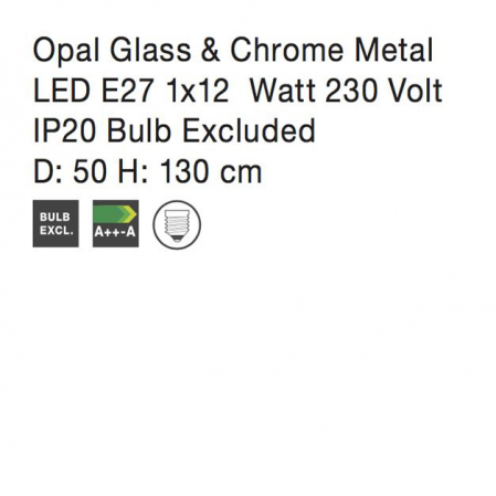 Lustra pendul glob de sticla alba Ebra Ø 30/40/50 cm, inaltime reglabila, 620422 - Novaluce [11]