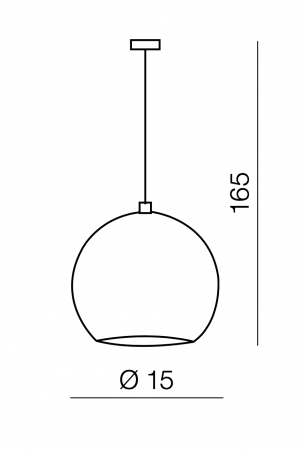 Lustra pendul glob metal negru lucios/auriu Clopas Ø 15, design modern, AZ 1045 - Azzardo [5]