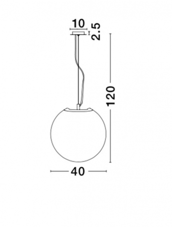 Lustra pendul glob sticla si interior acrilic Zavia, diverse dimensiuni, inaltime reglabila, 9361741 - Novaluce [1]