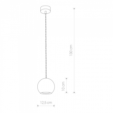 Lustra pendul gri inaltime reglabila, design Nikan, abajur beton glob, 9696 - Nowodworski [2]