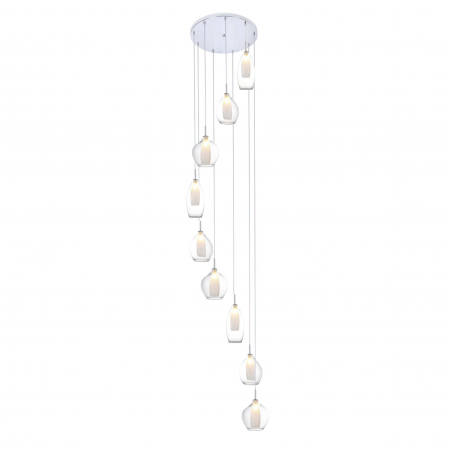 Lustra pendul Jiro 50x330 cm, 9 becuri spirala, sticla cromata/simpla/armaie si metal, AZ 3134 - Azzardo [2]