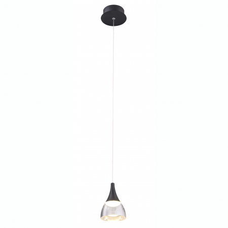 Lustre - Lustra pendul LED alba/neagra Londyn, abajur acril transparent/aluminiu, AZ 2847 - Azzardo