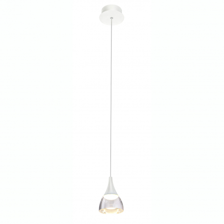 Lustre - Lustra pendul LED alba/neagra Londyn, abajur acril transparent/aluminiu, AZ 2909 - Azzardo