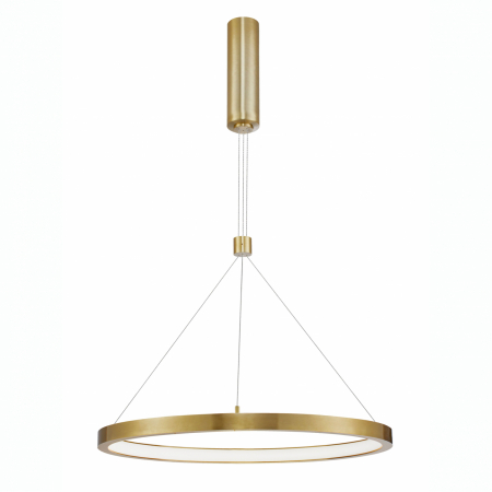 Lichidare stoc - Lustra pendul LED dimabila Rayen 60 cm alba/neagra/aurie tip inel, design minimalist, 9172835 - Novaluce