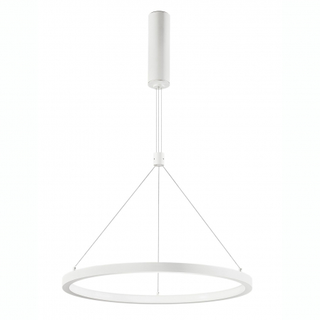 Lichidare stoc - Lustra pendul LED dimabila Rayen 60 cm alba/neagra/aurie tip inel, design minimalist, 9172735 - Novaluce