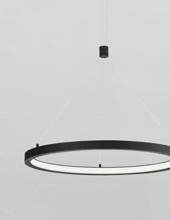 Lustra pendul LED dimabila Rayen 60 cm alba/neagra/aurie tip inel, design minimalist, 9172635 - Novaluce [2]