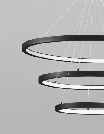 Lustra pendul LED dimabila Rayen alba/neagra/aurie, 3 piese tip inel, design minimalist, 9175108 - Novaluce [11]