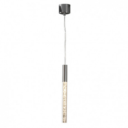 Lustre - Lustra pendul LED Rugio Ø 9 cm, cilindru acrilic transparent cu bule, inaltime reglabila, 827746 - Schuller