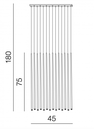 Lustra liniara cu pendule Cenk 45 cm 14 becuri, metal, negru/crom/auriu/alb, iluminare LED, AZ 3423 - Azzardo [4]