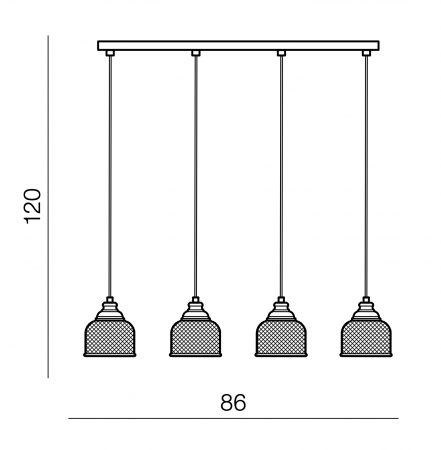 Lustra pendul liniara Leelo 86 cm, abajur sticla, design clasica, AZ 2111 - Azzardo [2]