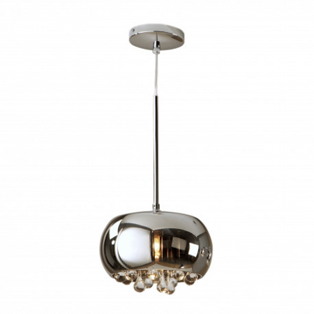 Lustre - Lustra pendul lux crom Paloma Ø 22 cm, din sticla, inaltime reglabila, 509010 - Schuller