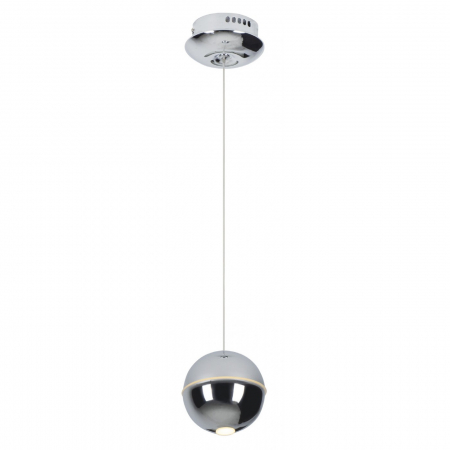 Lustra pendul lux cupru/crom Hagan Ø11 cm cu glob LED otel, P0313 - Maxlight [0]