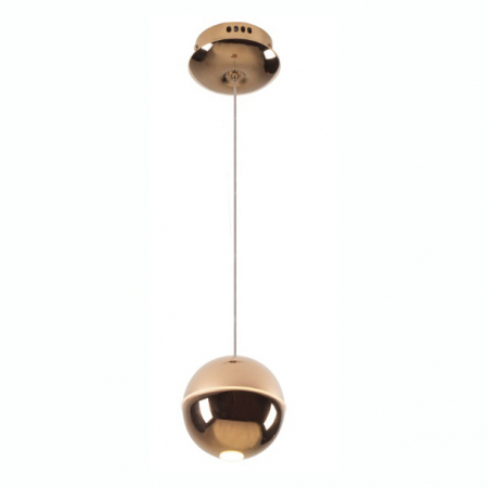 Lustre - Lustra pendul lux cupru/crom Hagan Ø11 cm cu glob LED otel, P0314 - Maxlight