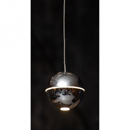 Lustra pendul lux cupru/crom Hagan Ø11 cm cu glob LED otel, P0313 - Maxlight [1]