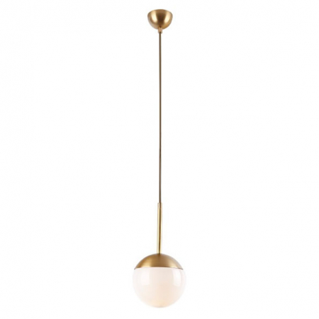 Produse - Lustra pendul lux Ramza Ø 14 cm alb/auriu, sticla opal lucios/metal, P0241 - Maxlight