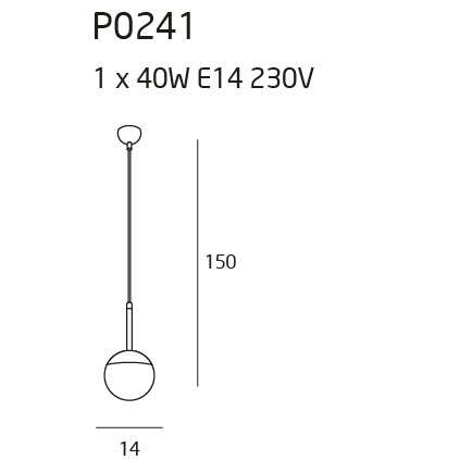 Lustra pendul lux Ramza Ø 14 cm alb/auriu, sticla opal lucios/metal, P0241 - Maxlight [1]