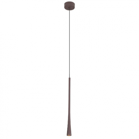 Lustre - Lustra pendul maro iluminare LED Deus Ø 3 cm inaltime reglabila 40-140 cm, P0337 - Maxlight