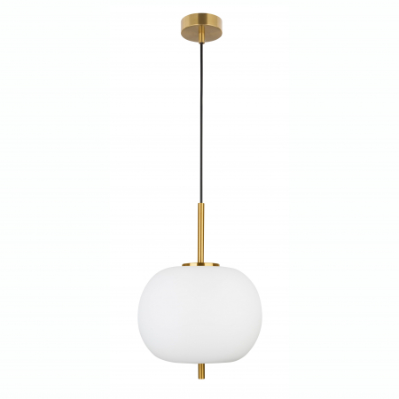 Lustre - Lustra pendul moderna alb cu auriu Felicia 30 cm, sticla/metal, 9624061 - Novaluce