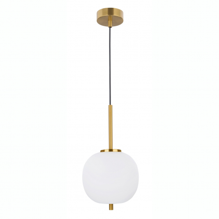 Lustre - Lustra pendul moderna alb cu auriu Felicia Small 18,5 cm, sticla/metal, 9624064 - Novaluce
