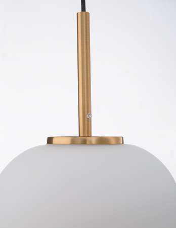 Lustra pendul moderna alb cu auriu forma cilindrica Felicia 22x40 cm, sticla/metal, 9624062 - Novaluce [2]