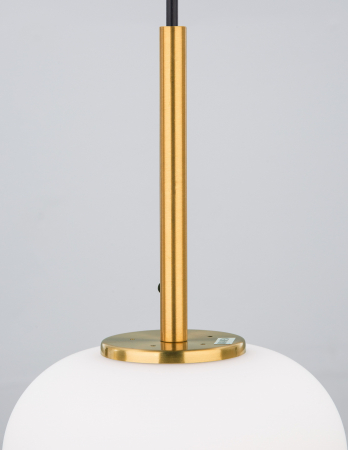 Lustra pendul moderna alb cu auriu forma cilindrica Felicia Small 16,5x20 cm, sticla/metal, 9624065 - Novaluce [3]