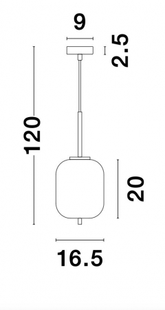 Lustra pendul moderna alb cu auriu forma cilindrica Felicia Small 16,5x20 cm, sticla/metal, 9624065 - Novaluce [7]