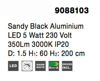 Lustra pendul neagra/aurie Gohar 60 cm LED stil minimalist, modul, 9088103 - Novaluce [8]