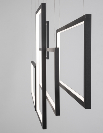 Lustra pendul neagra dimabila LED Miki 120 cm, design minimalist patrate, 9142765 - Novaluce [2]