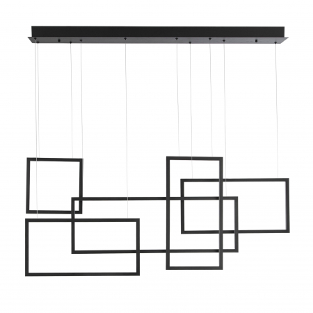 Lustre - Lustra pendul neagra dimabila LED Miki 120 cm, design minimalist patrate, 9142765 - Novaluce