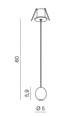 Lustra pendul neagra LED Yolot model incastrabil, design modern, AZ 3096 - Azzardo [2]