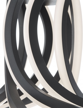 Lustra pendul neagra Swirl 50/80 cm, iluminare LED dimabila, design modern lux, 9100281 - Novaluce [11]