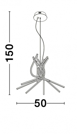 Lustra pendul neagra Swirl 50/80 cm, iluminare LED dimabila, design modern lux, 9100281 - Novaluce [14]