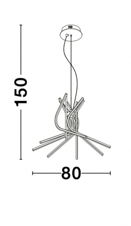 Lustra pendul neagra Swirl 50/80 cm, iluminare LED dimabila, design modern lux, 9100281 - Novaluce [6]