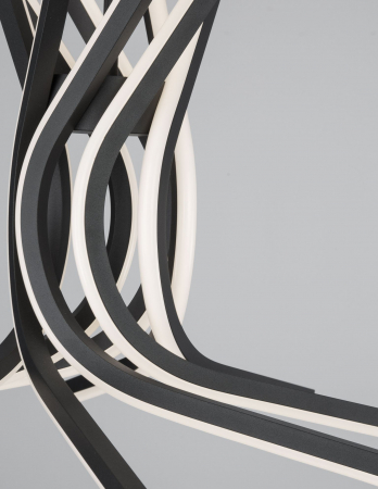 Lustra pendul neagra Swirl 50/80 cm, iluminare LED dimabila, design modern lux, 9100281 - Novaluce [12]