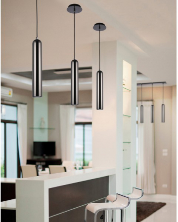 Lustra pendul pe fir Zenai Ø 6 cm forma rotunjita, metal alb/negru, design modern, AZ 1236 - Azzardo [2]